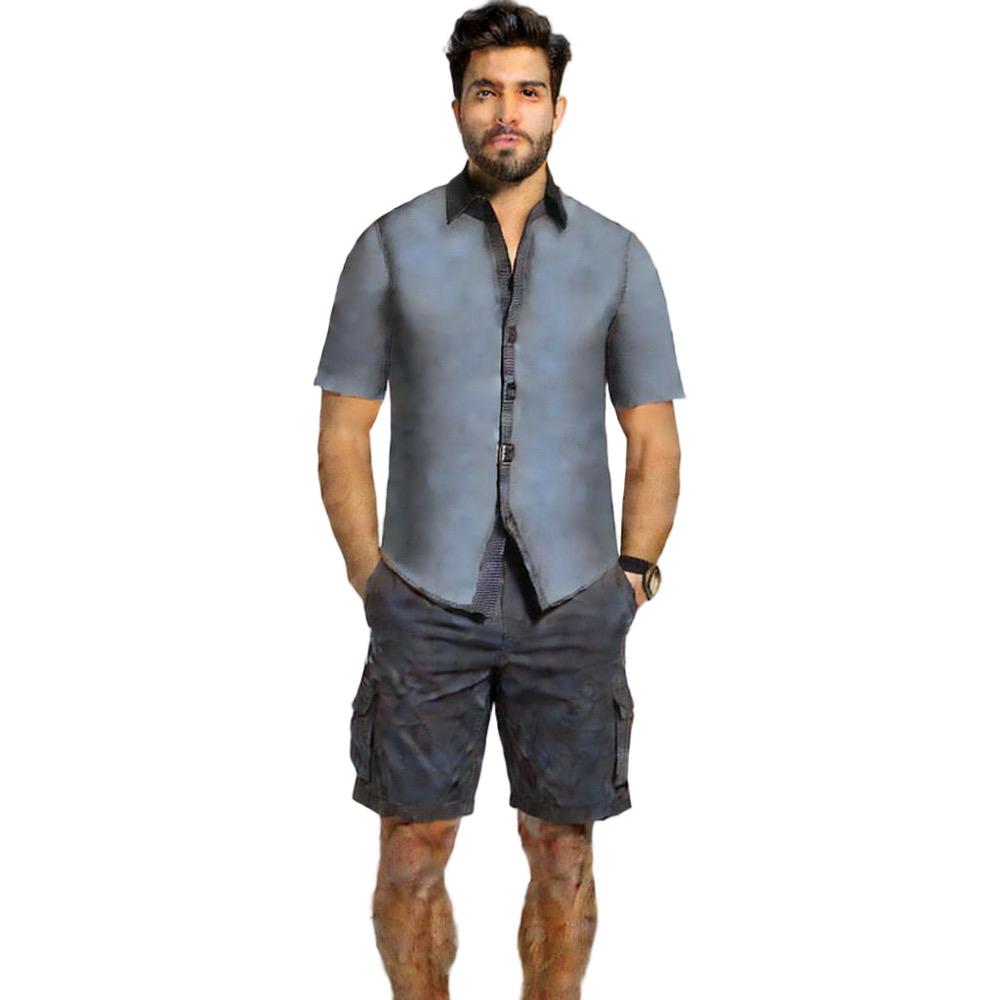 PACKABLE Disney Shorts Men"s M  Black  Elastic Waist Nylon Belted  Lightweight